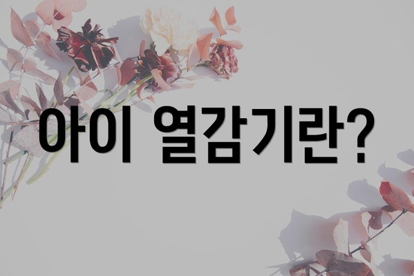 아이 열감기란?