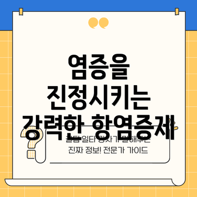 염증을 진정시키는 강력한 항염증제