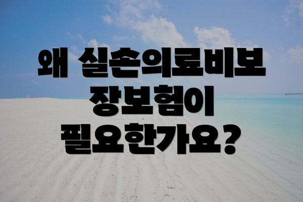 왜 실손의료비보장보험이 필요한가요?