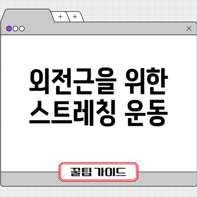 외전근을 위한 스트레칭 운동
