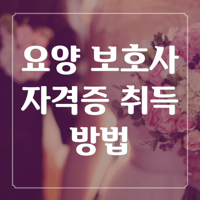 요양 보호사 자격증 취득 방법