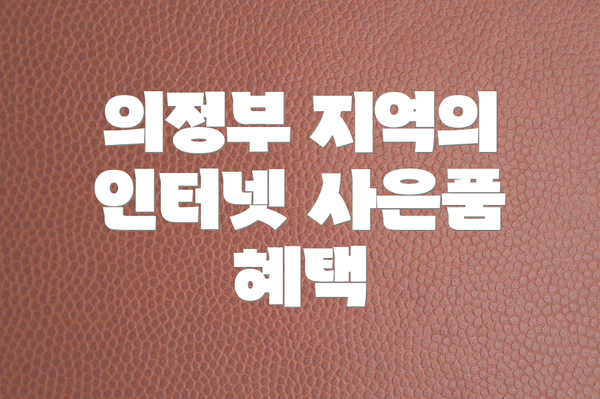 의정부 지역의 인터넷 사은품 혜택