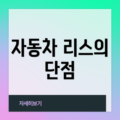 자동차 리스의 단점