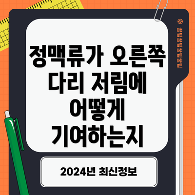 정맥류가 오른쪽 다리 저림에 어떻게 기여하는지