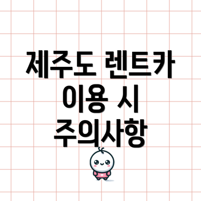 제주도 렌트카 이용 시 주의사항