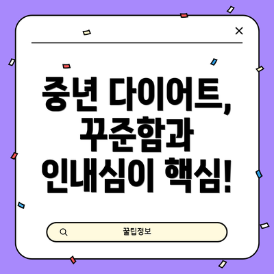 중년 다이어트, 꾸준함과 인내심이 핵심!