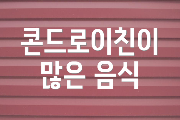 콘드로이친이 많은 음식