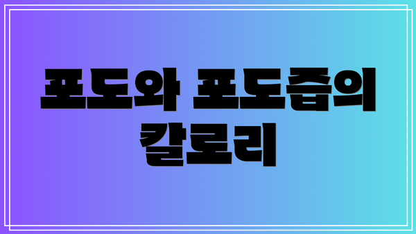 포도와 포도즙의 칼로리
