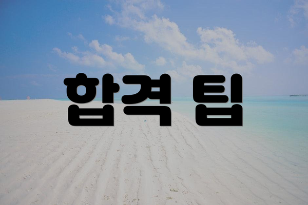 합격 팁