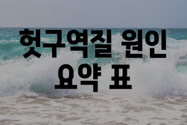 헛구역질 원인 요약 표
