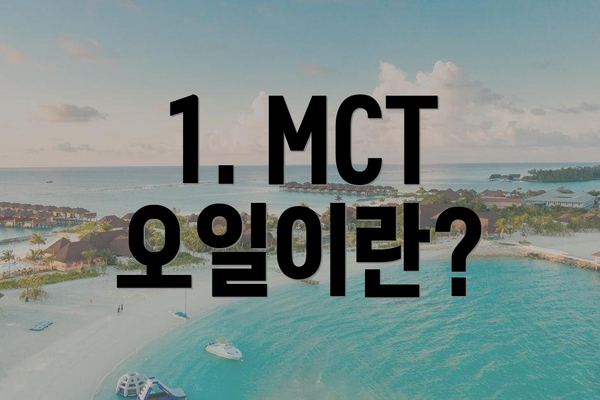 1. MCT 오일이란?