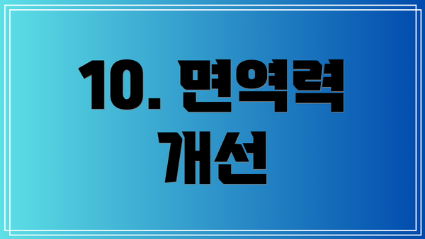 10. 면역력 개선