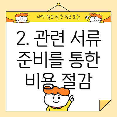 2. 관련 서류 준비를 통한 비용 절감
