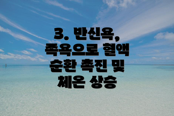 3. 반신욕, 족욕으로 혈액 순환 촉진 및 체온 상승