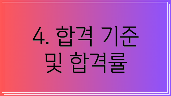 4. 합격 기준 및 합격률