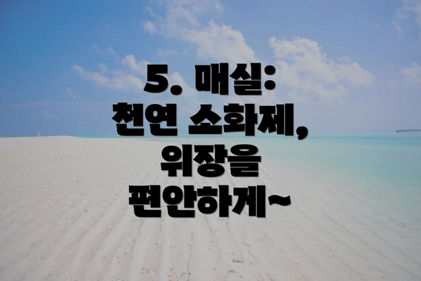 5. 매실: 천연 소화제, 위장을 편안하게~