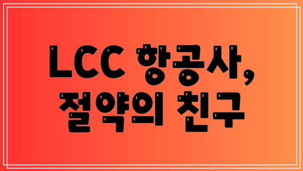 LCC 항공사, 절약의 친구