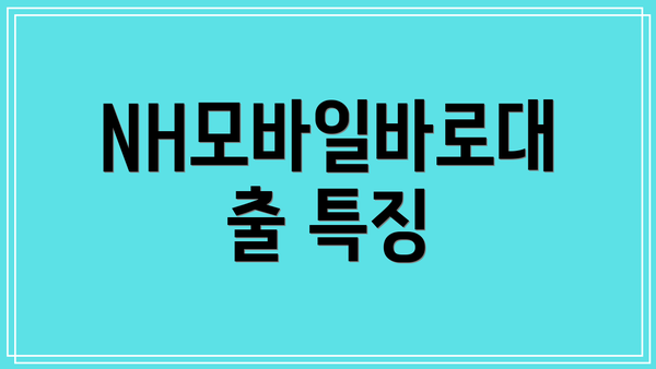 NH모바일바로대출 특징