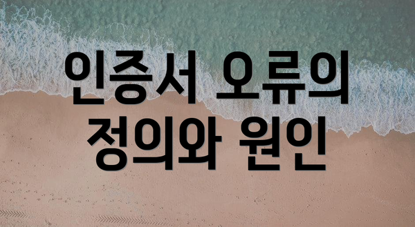 인증서 오류의 정의와 원인