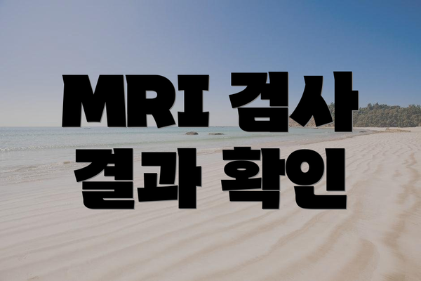 MRI 검사 결과 확인