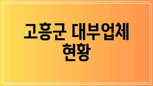고흥군 대부업체 현황