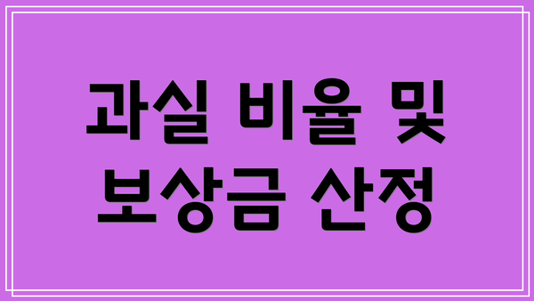 과실 비율 및 보상금 산정