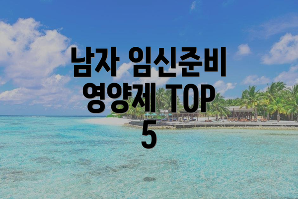 남자 임신준비 영양제 TOP 5