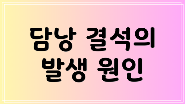 담낭 결석의 발생 원인
