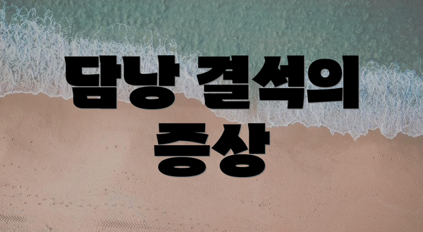 담낭 결석의 증상