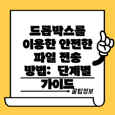 드롭박스를 이용한 안전한 파일 전송 방법:  단계별 가이드