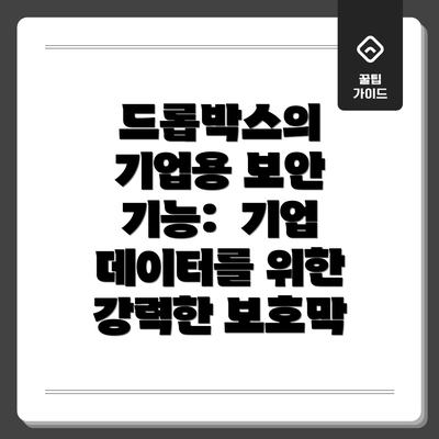 드롭박스의 기업용 보안 기능:  기업 데이터를 위한 강력한 보호막