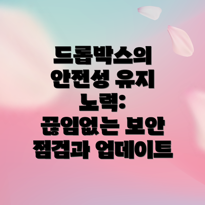 드롭박스의 안전성 유지 노력:  끊임없는 보안 점검과 업데이트
