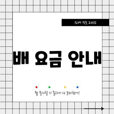 배 요금 안내