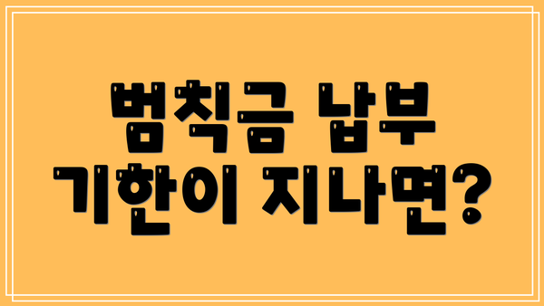 범칙금 납부 기한이 지나면?