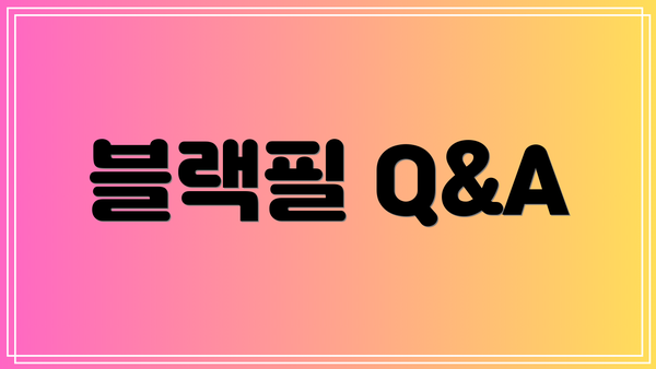 블랙필 Q&A