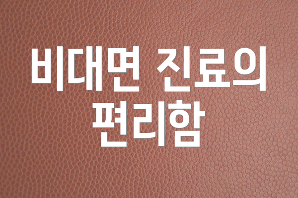 비대면 진료의 편리함