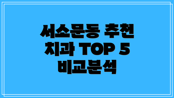 서소문동 추천 치과 TOP 5 비교분석