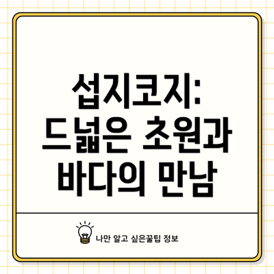 섭지코지: 드넓은 초원과 바다의 만남