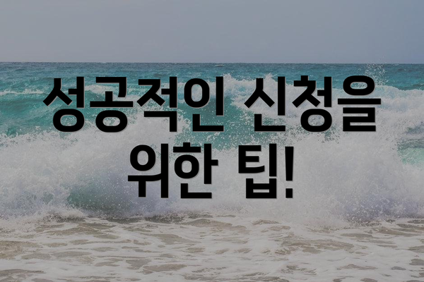 성공적인 신청을 위한 팁!