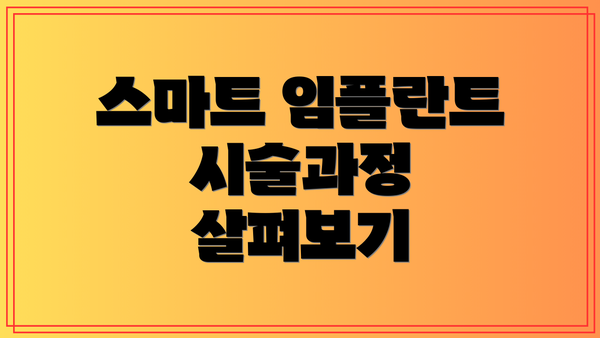 스마트 임플란트 시술과정 살펴보기