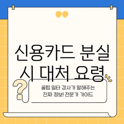 신용카드 분실 시 대처 요령