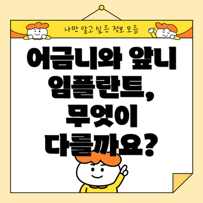 어금니와 앞니 임플란트, 무엇이 다를까요?