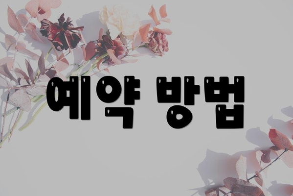 예약 방법