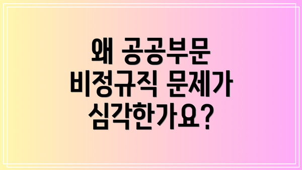 왜 공공부문 비정규직 문제가 심각한가요?