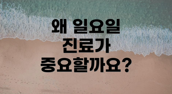 왜 일요일 진료가 중요할까요?
