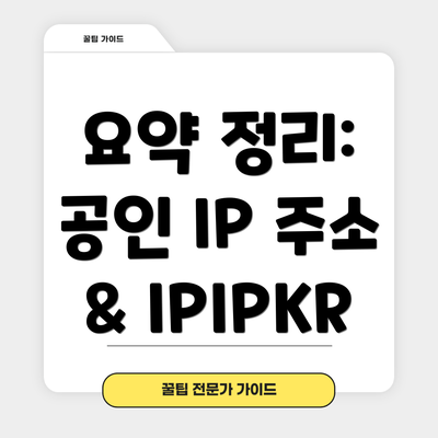 요약 정리: 공인 IP 주소 & IPIPKR