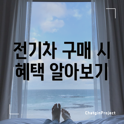 전기차 구매 시 혜택 알아보기