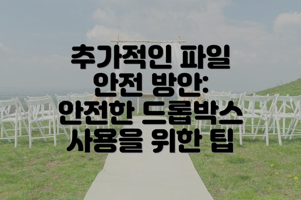 추가적인 파일 안전 방안:  안전한 드롭박스 사용을 위한 팁