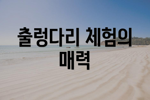 출렁다리 체험의 매력
