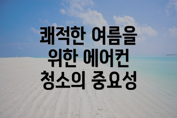 쾌적한 여름을 위한 에어컨 청소의 중요성
